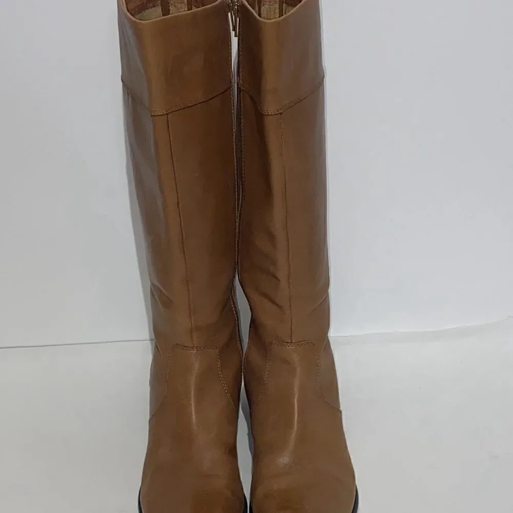 Corso Como Women's Over The‎ Knee Side Zip Leather Riding Boots Brown Size 8M